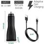 Samsung Fast USB C Dual-Port Car Charger with Type C Cable 5ft Compatible for Samsung Galaxy S10 Plus/S10/S10e/S9/S9 Plus/S8/S8 Plus/S8 Active/Note 10 Plus/Note 9/8/A20/A50/A70, LG V40/V30/G6/G5