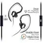 MUCRO Running Headphones Wired, Sports Running Earphones Over Ear with Earhook Wrap Around, Sweatproof Stereo Gym Workout Earbuds with Mic for iPod Samsung Mobile Phones (Black)