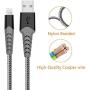 Haribol MFi Certified iPhone Charger Cable, 4Pack 3FT 6FT Nylon Braided Fast Charging Cable for iPhone 11, 11 Pro,11 Pro Max, Xs, Max, XR, X,8 Plus,8,7 Plus,7,6 Plus,6,6S Plus,6s,5,iPad and More(Grey)