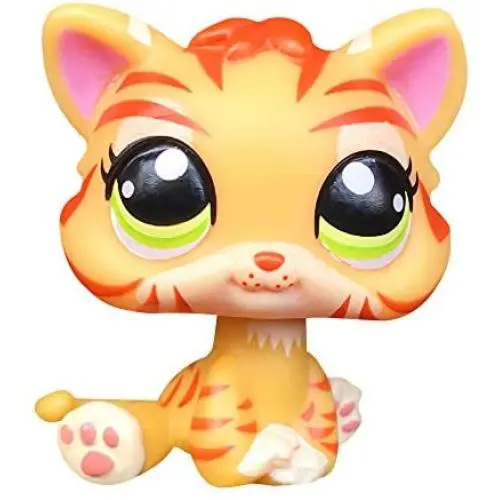 LPSCB Custom-Made Baby for Short Hair Cat #1451 Striped Orange Tiger 1 Inch Kitty Mini Pet Shop Toys
