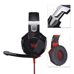 KOTION Each Gaming Headset for PS4,PC,Xbox One,Professional Noise Lsolation, Over Ear Headphones with Mic,LED Light,Bass Surround,Soft Memory Earmuffs,Gaming Headphones-RED(Adapter Not Included)