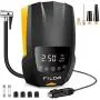 FYLINA Auto Air Compressor Tire Inflator, 12V DC Portable Air Compressor Pump, Auto Shot Off, Digital Air Pump with Led Light, Tire Pump for Car Bicycle, Motorcycle, Basketball and Other Inflatables