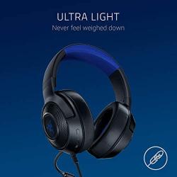 Razer Kraken X Ultralight Gaming Headset: 7.1 Surround Sound Capable - Lightweight Frame - Integrated Audio Controls - Bendable Cardioid Microphone - For PC, Xbox, PS4, Nintendo Switch - Blue/Black