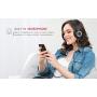 Ausdom Lightweight Over-Ear Wired HiFi Stereo Headphones with Built-in Mic Comfortable Leather Earphones- Black