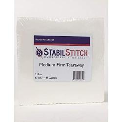 Medium (1.8 oz.) Firm Tearaway 6" x 6" 250 Pack Embroidery Stabilizer