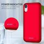 QTshine Battery Case for iPhone XR, Newest [6800mAh] Protective Portable Charging Case Rechargeable Extended Battery Pack Charger Case for Apple iPhone XR(6.1inch) Backup Power Bank Cover - Red