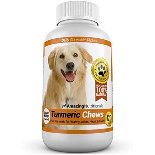 Amazing Turmeric for Dogs Curcumin Pet Antioxidant, Eliminates Joint Pain Inflammation, 120 Chews