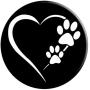 Paw Print Dog Paw Cute Dog Love Heart White Black Dog PopSockets Grip and Stand for Phones and Tablets