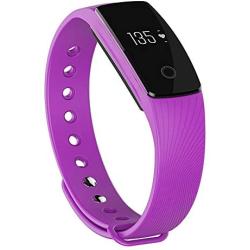 Zomtop ID107 Bluetooth 4.0 Smart Bracelet Smart Band Heart Rate Monitor Wristband Fitness Tracker for Android iOS Smartphone(Purple)