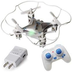 Mini Quadcopter Drone + FREE Wall Charger - Beginner Flying RC Helicopter Drone for Kids and Adults - Small, Rugged, Easy-to-Use 6-Axis Gyro, Advanced Stunt Controller, LED Light System by Duddy