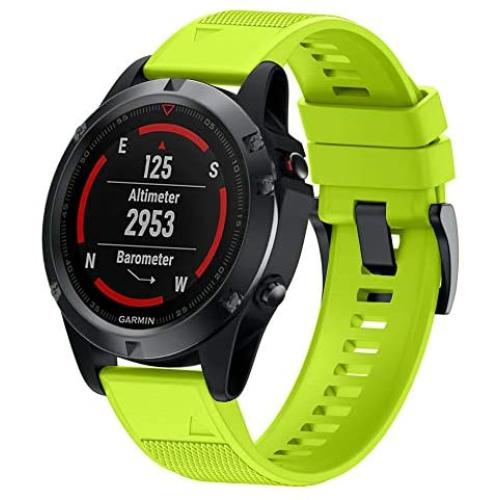 Digit.Tail 26mm Replacement Adjustable Silicone QuickFit Band Sport Bracelet Strap for Garmin Fenix 6X/Fenix 6X Pro, Fenix 5X/Fenix 5X Plus, Fenix 3 Zafiro HR, Foretrex 601/701 Smartwatch(Green)