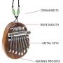 Kalimba Thumb Piano 8 Metal Keys Portable Mini Wooden Finger Mbira with Lanyard Special Gifts for Kids and Adults Beginners