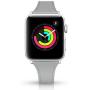 Mtozon Slim Leather Bands Compatible with Apple Watch 38mm/40mm iwatch Straps Series 5/4/3/2/1, Replacement Soft Genuine Leather Sport Wristband, Light Gray S/M