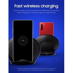 Samsung Qi Certified Fast Charge Wireless Charger Stand (2019 Edition) with Cooling Fan for Select Galaxy and Apple Iphone Devices - US Version