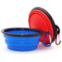 SLSON Collapsible Dog Bowl, 2 Pack Collapsible Dog Water Bowls for Cats Dogs, Portable Pet Feeding Watering Dish for Walking Parking Traveling with 2 Carabiners