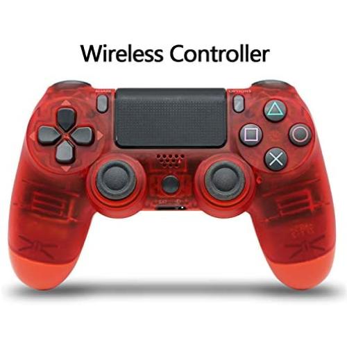 Phone Accessories Bluetooth Wireless Joystick for PS4 Gamepads Controller Fit Console for Playstation Dualshock 4 Gamepad for PS3 Controller-Transparent Red-,