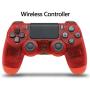 Phone Accessories Bluetooth Wireless Joystick for PS4 Gamepads Controller Fit Console for Playstation Dualshock 4 Gamepad for PS3 Controller-Transparent Red-,