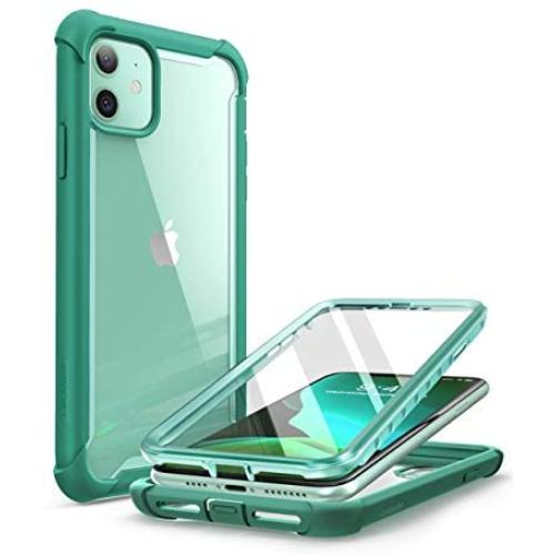 i-Blason Ares Case for iPhone 11 6.1 inch (2019 Release), Dual Layer Rugged Clear Bumper Case with Built-in Screen Protector (Mint Green)
