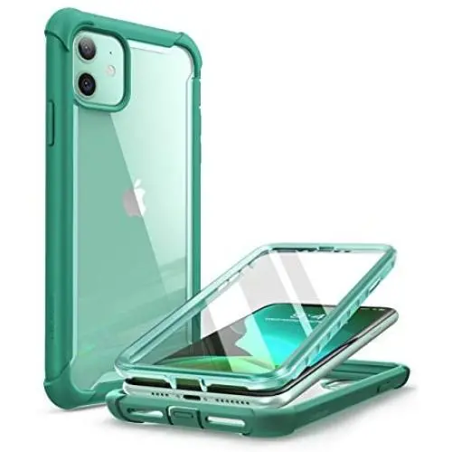i-Blason Ares Case for iPhone 11 6.1 inch (2019 Release), Dual Layer Rugged Clear Bumper Case with Built-in Screen Protector (Mint Green) i-Blason Ares Case for iPhone 11 6.1 inch (2019 Release), Dual Layer Rugged Clear Bumper Case with Built-in Screen Protector (Mint Green)
