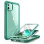 i-Blason Ares Case for iPhone 11 6.1 inch (2019 Release), Dual Layer Rugged Clear Bumper Case with Built-in Screen Protector (Mint Green)