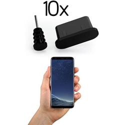 innoGadgets 10x Anti Dust Plugs for Smartphone, MacBook, Laptop | USB-C Dust Plug for Samsung Galaxy S8, S9, S10 | Silicone Dust Plug – Black