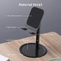 Cell Phone Stand Holder for Desk - FLOVEME Phone Holder Stand for Desktop Adjustable Angle Compatible for iPhone 11 Pro Max, Tablet, Android Smartphone, Aluminum Metal, Black Color, 4-7.9inch