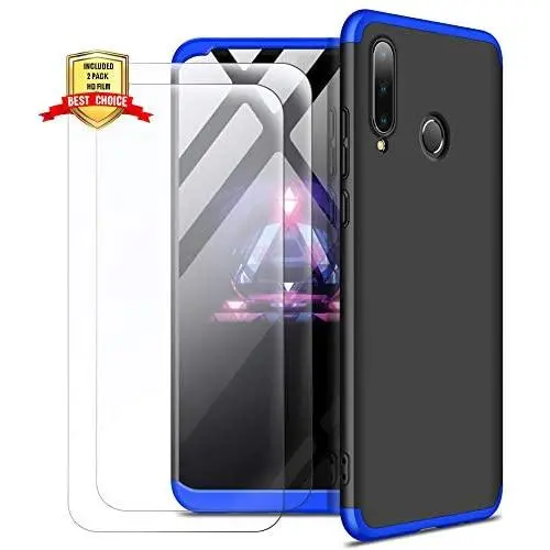 HikerClub Huawei P30 Lite Case with Screen Protector 3 in 1 Hard Plastic Ultra Thin Slim Fit 360 Degree Full Body Protective Shockproof Anti-Scratch Case for Huawei P30 Lite (Black&Blue) HikerClub Huawei P30 Lite Case with Screen Protector 3 in 1 Hard Plastic Ultra Thin Slim Fit 360 Degree Full Body Protective Shockproof Anti-Scratch Case for Huawei P30 Lite (Black&Blue)