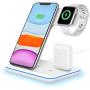 Wireless Charger,Any Warphone 3 in 1 Wireless Charging Stand for Latest Airpods iPhone and iWatch, Wireless Compatible for iPhone 11/11 Pro Max/X/XS Max/8 Apple Watch Charger 5 4 3 2 1 Airpods 3 2 1