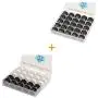 Simthread Size A Prewound Bobbin Thread with Storage Plastic Box Bundle | White+Black Colors & 25pcs White Color Simthread Size A Prewound Bobbin Thread with Storage Plastic Box Bundle | White+Black Colors & 25pcs White Color