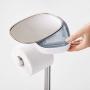 Joseph Joseph 70518 EasyStore Butler Toilet Paper Holder Stand and Spare Roll Storage with Shelf and Drawer, Stainless Steel