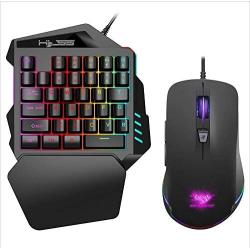 SHENGMASI Wired Mobile Game One-Handed Keyboard Mouse Set