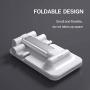 Cell Phone Stand, Foldable Portable Desktop Stand Adjustable Height and Angle Phone Holder for Desk Sturdy Aluminum Metal Stand Compatible with Smartphone/iPad/Kindle/Tablet (White)