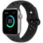 SMEECO Compatible with Apple Watch Replacement Band 40mm 38mm Sport Breathable Silicone Wrist Straps Compatible with iWatch Series 5/4/3/2/1(Black/Black,Small)
