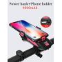 Snaka Bicycle Front and Back Headlight, Rechargeable Bike Front Light 400 Lumen 3 Modes LED Headlight 4 in 1 with Horn Phone Holder 4000mAh Recharger Power Bank Bicycle Set for 4.0 to 6.3 inches