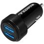 RAMPOW 24W Dual USB Car Charger - [DC 12-24V] 4.8A Fast Car Charger - USB Car Charger Adapter Compatible with iPhone, Samsung, LG, HTC, Sony, Oneplus, Tablets, GPS Devices and More - Black