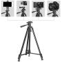 PEYOU Compatible for iPhone Camera Tripod, 62" Lightweight Aliminum Travel Camera Tripod Stand with Carry Bag + Wireless Remote + Phone Holder Mount Compatible for iPhone, Samsung & Android Phone