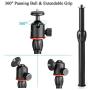 Tripod for Smartphone Camera GoPro, Sevenoak Folding Aluminum Stand with 360° Panorama Ball & Extendable Grip for iPhone 8 x 7 Action Camera GoPro Canon Nikon Camera YouTube Vlog Video Livestream