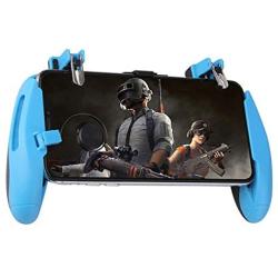 Leoie Z8 Mobile Gamepad Controller Stretchable Game Pad Joystick PUBG Game Fire Button Aim Key L1R1 Shooter Trigger with Phone Holder Blue