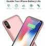 QTshine Battery Case for iPhone X/XS/10, Newest [6500mAh] Protective Portable Charging Case Rechargeable Extended Battery Pack for Apple iPhone X/XS/10(5.8) Backup Power Bank Cover - Rose Gold
