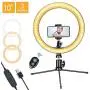 LED Ring Light 10" with Tripod Stand & Phone Holder for Live Stream/Makeup/YouTube, Selfie Ring Light with 3 Light Modes & 10 Brightness Level & Camera Remote Shutter LED Ring Light 10" with Tripod Stand & Phone Holder for Live Stream/Makeup/YouTube, Selfie Ring Light with 3 Light Modes & 10 Brightness Level & Camera Remote Shutter