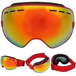 Keenso Ski Protection Glasses, Outdoor Men Women Ski Protection Glasses Anti-Fog Anti-Wind Skiing Snow Snowboard Goggles