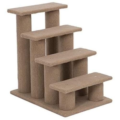 PawHut 25" 4-Step Multi-Level Carpeted Cat Scratching Post Pet Stairs
