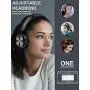 Vogek On Ear Headphones with Mic, Stereo Bass Fold-Flat Headset, Wired Portable Earphones with Microphone, Adjustable Headband and 1.5M Tangle Free Cord for Kids Students Teens Adults, Grey