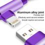 iPhone Charger Cable，90 Degree Lightning Cable 10 FT iPhone Cable Braided Syncing & Charging Cord for iPad/iPhone11/ XS/Max/XR/X/8/7/6/iPod(Purple)