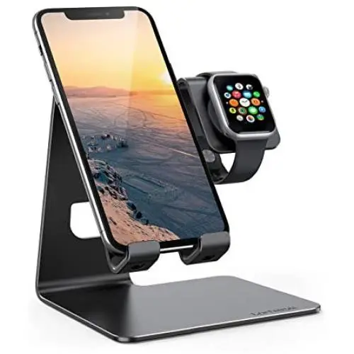 Stand for Apple Watch Phone Holder 2 in 1 : Lamicall Desktop Stand Holder Charging Station Dock Compatible with Apple Watch Series 5/4/3/2/1, and Phone 11 Pro/Xs/X Max/XR/X/8/8Plus/7/7 Plus /6S Plus Stand for Apple Watch Phone Holder 2 in 1 : Lamicall Desktop Stand Holder Charging Station Dock Compatible with Apple Watch Series 5/4/3/2/1, and Phone 11 Pro/Xs/X Max/XR/X/8/8Plus/7/7 Plus /6S Plus