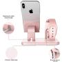 Apple Watch Stand, Cell Phone Stand, iPhone XS Max XS X XR 8 7 Plus Stand, BENTOBEN NightStand Mode iWatch Stand iPhone Dock iPad Mini Charging Station for iWatch Series 3 2 1 38mm 42mm - Rose Gold