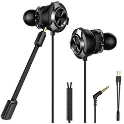 CLAW G11 Dual Driver Gaming Earphones with Dual Microphone and 3D Stereo Sound for Mobile Phones, Tablets, PC, Laptop, PS4, Xbox, Nintendo Switch (Black)