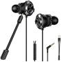 CLAW G11 Dual Driver Gaming Earphones with Dual Microphone and 3D Stereo Sound for Mobile Phones, Tablets, PC, Laptop, PS4, Xbox, Nintendo Switch (Black)