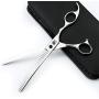 Purple Dragon 7.5 inch Professional Silver Downward Curved Pet Grooming Thinning Scissors - Dog Dense Tooth Blending Shears - Perfect for Pet Groomer or Family DIY Use