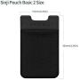 Sinjimoru Card Holder for Back of Phone, Stick on Wallet functioning as Credit Card Holder, Phone Wallet and iPhone Card Holder / Card Wallet for Cell Phone. Sinji Pouch Basic 2, Black